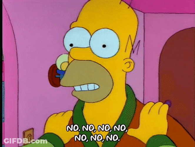 Funny Homer Simpson Shaking Head No GIF