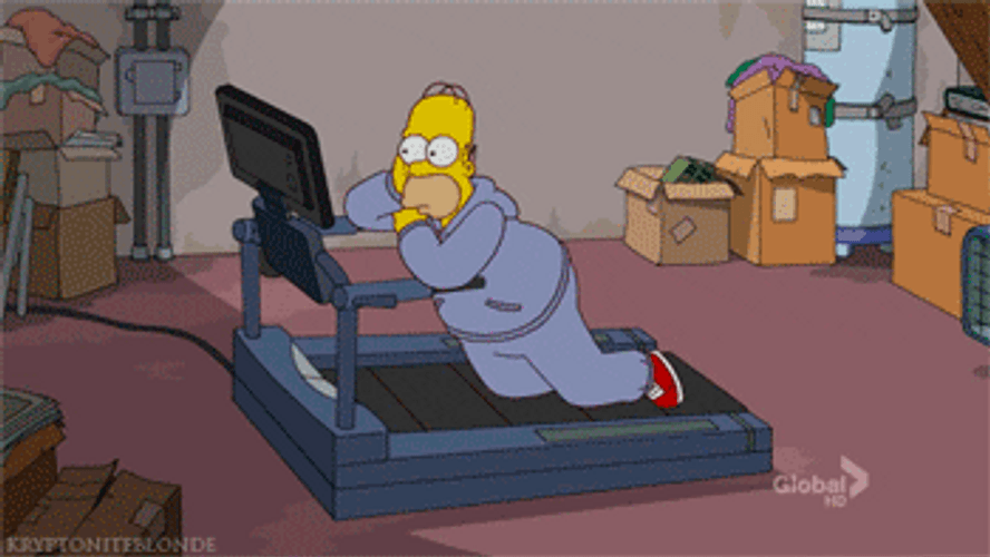 Funny Homer Simpson Working Out Fail GIF
