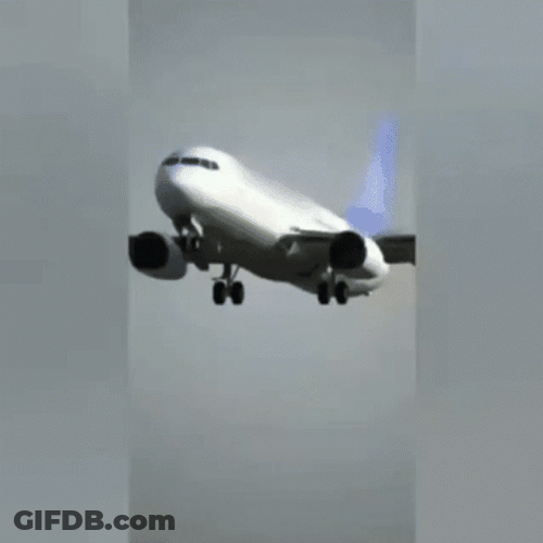 Funny How Plane Suddenly Grow Its Feet GIF