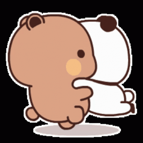 Funny Hug Qubi Bear Animated GIF