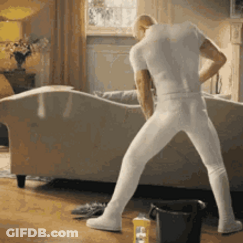 Funny Hunk Cleaning & Dancing GIF