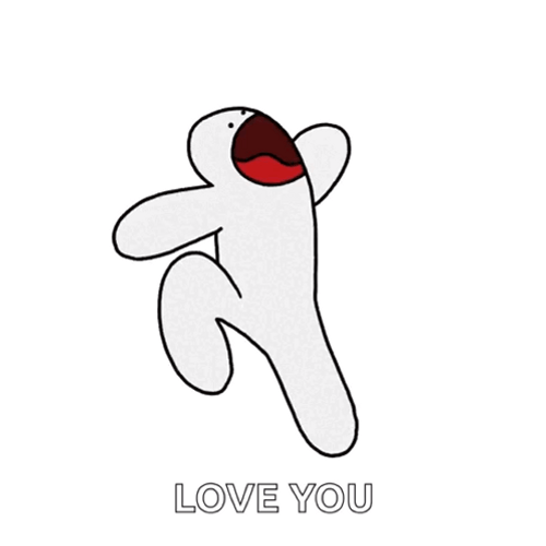 Funny I Love You Running Animation Hug GIF