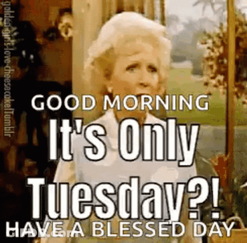 Funny It's Only Tuesday Betty White Passing Out GIF