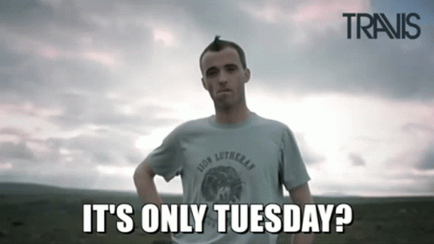 Funny It's Only Tuesday Frustrated Travis GIF