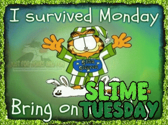 Funny It's Only Tuesday Garfield Celebrating GIF