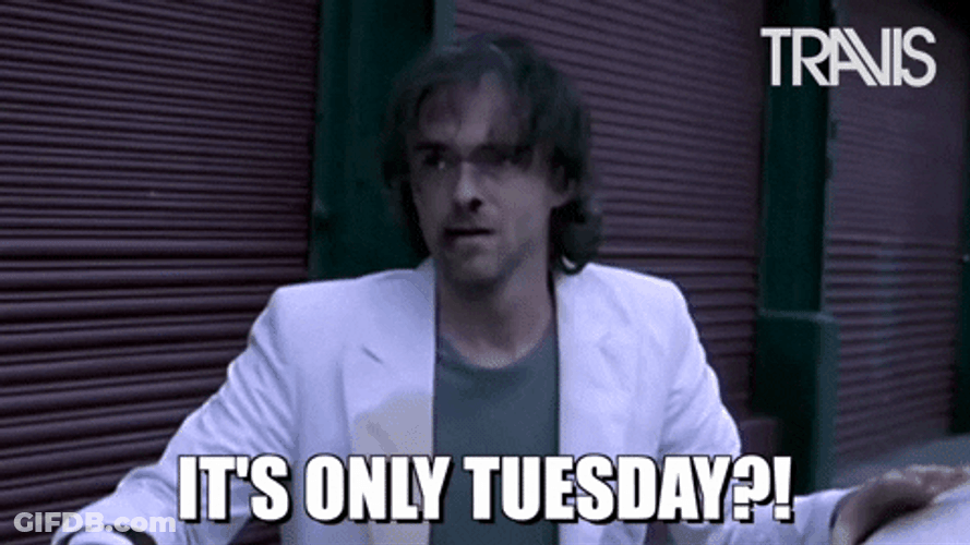 Funny It's Only Tuesday Travis Bruised Face GIF