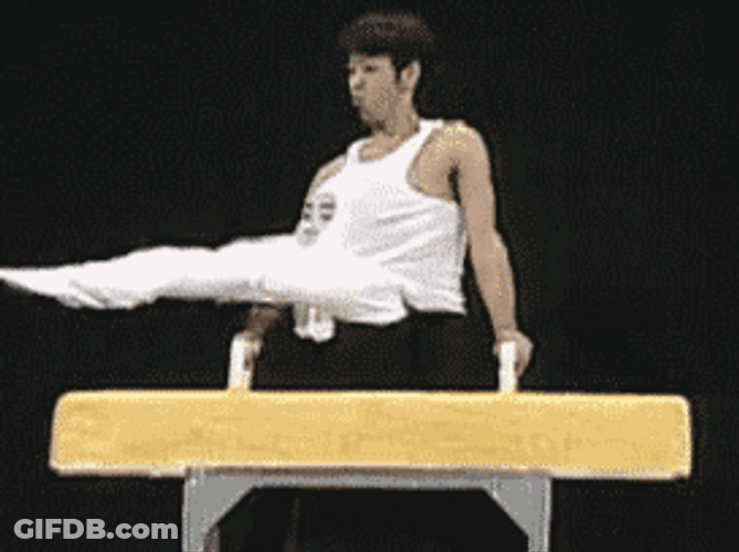 Funny Japanese Gymnastics Visual Trick GIF