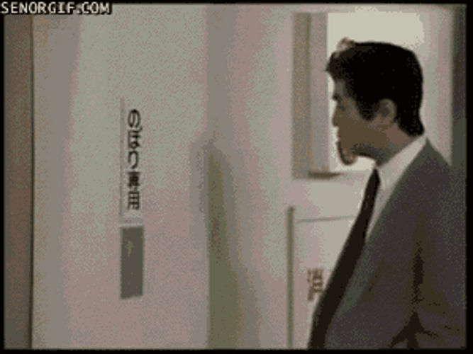 Funny Japanese Scurry Up Stairs GIF