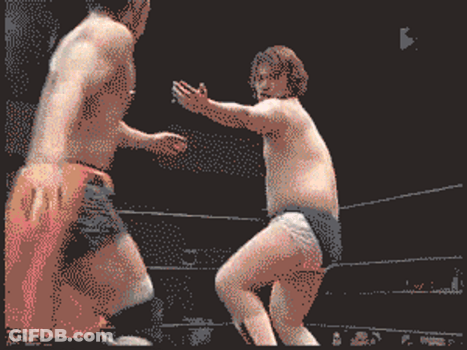 Funny Japanese Take Down Wrestling GIF