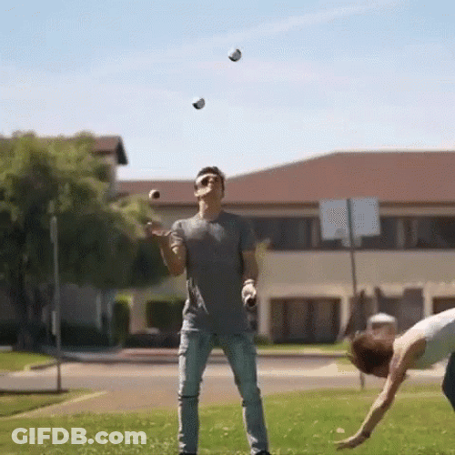Funny Juggling Somersault Fail GIF