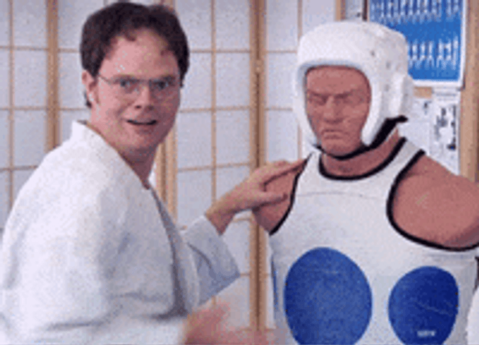 Funny Karate Dwight Schrute GIF