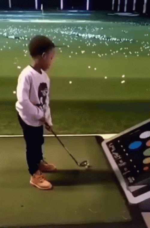 Funny Kid Boy Swing And A Miss GIF
