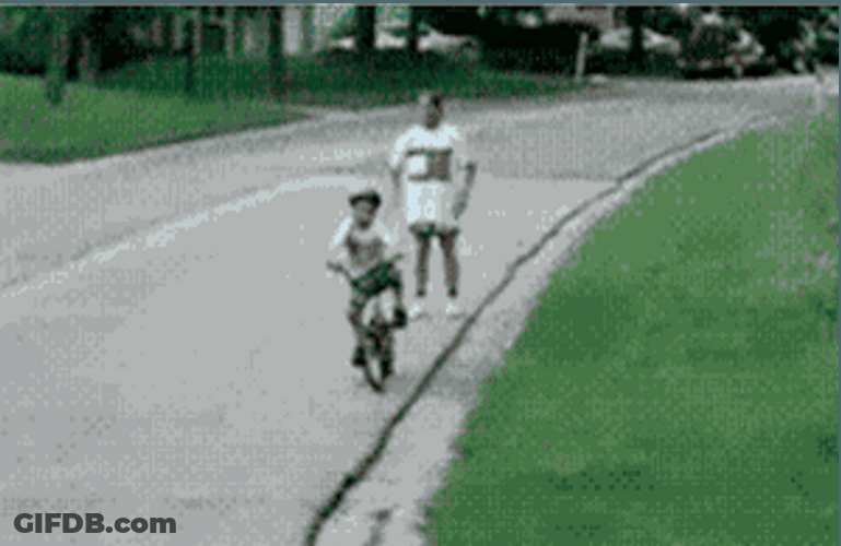 Funny Kid Bumping Cycle Fail GIF