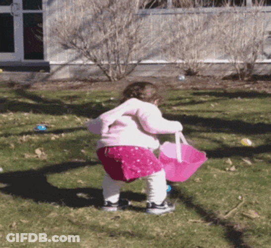 Funny Kid Catching Egg Good Morning Happy Easter GIF