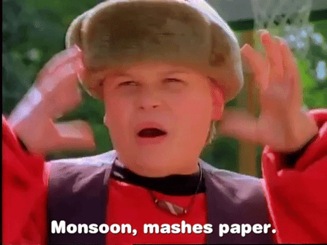 Funny Kid Monsoon Mashes Paper Gesture GIF