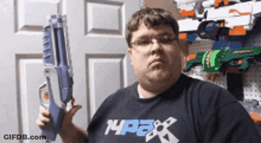 Funny Kid Pulling Toy Gun Trigger GIF
