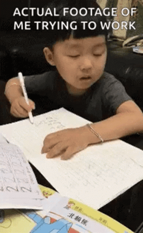 Funny Kid Studying GIF