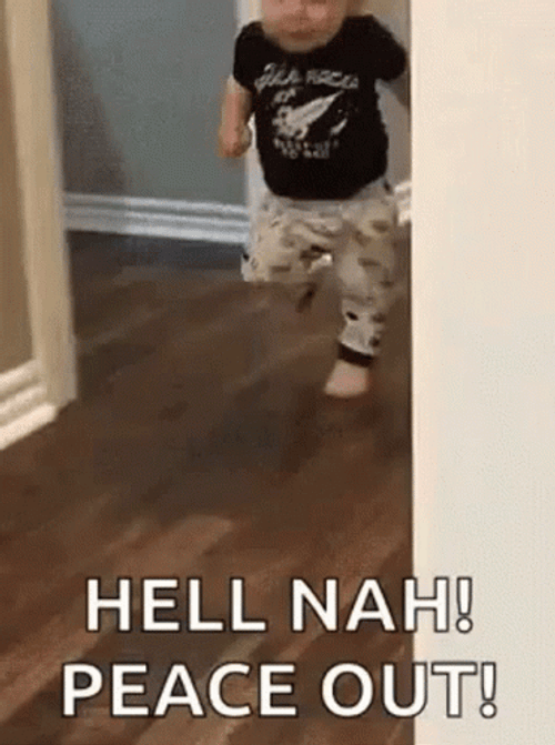 Funny Kid Turning Back Hell Nah Peace Out GIF
