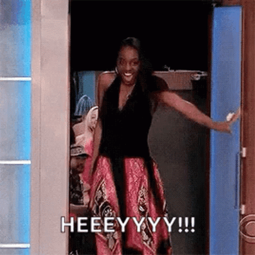 Funny Lady I Have Arrived Hey GIF