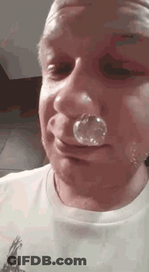 Funny Laughing Man Bubbling Nose GIF