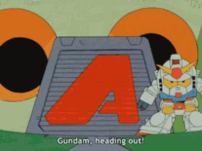 Funny Little Gundam Heading Out GIF