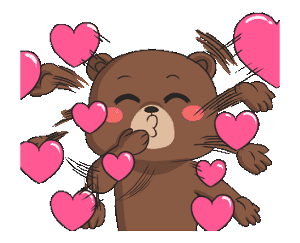 Funny Love Bear Sending Hearts GIF