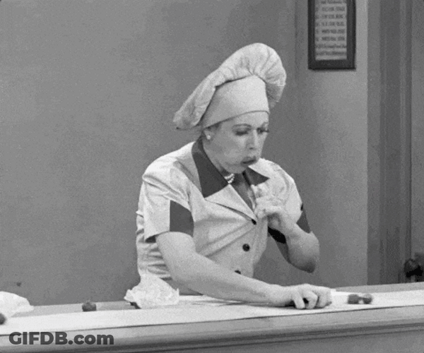 Funny Lucille Ball Hoarding Chocolates GIF