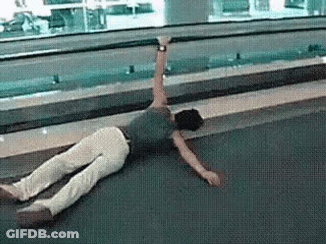 Funny Man Airport Barely Holding GIF