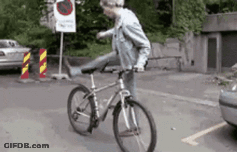 Funny Man Bike Riding Weird Exhibition GIF