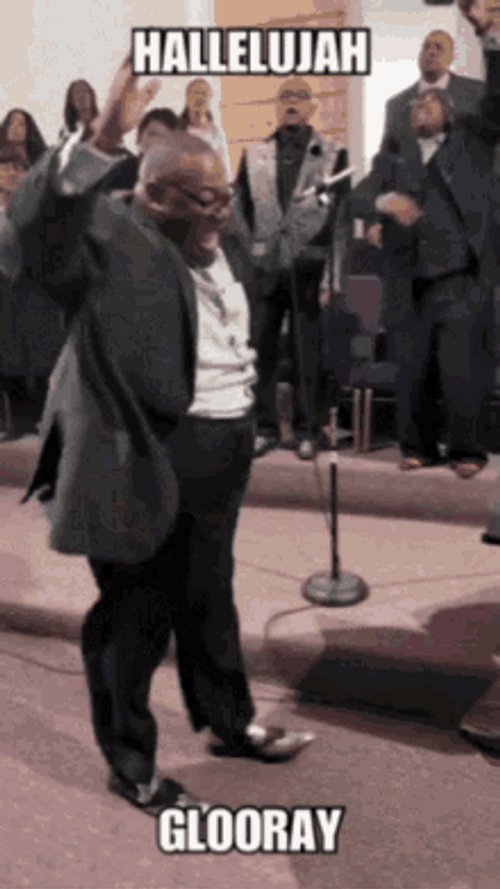 Funny Man Dancing Hallelujah GIF