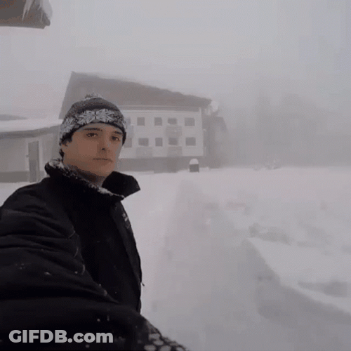 Funny Man Dropping At Snow GIF