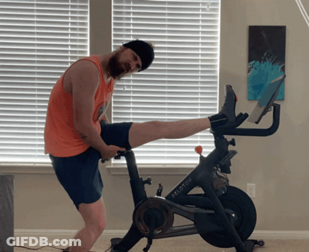 Funny Man Peloton Stretching Basics GIF
