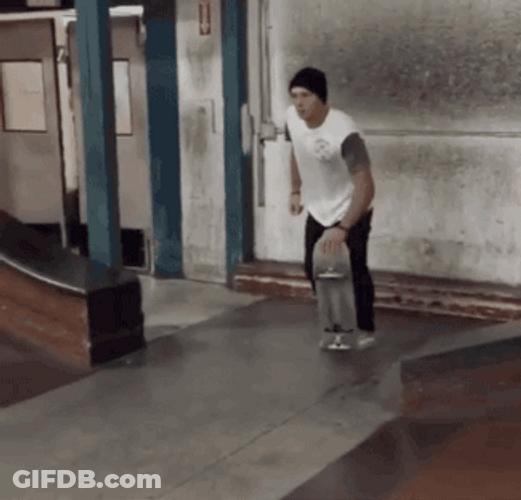 Funny Man Running Skateboard GIF