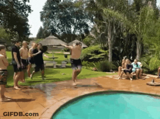 Funny Man Splash Diving GIF