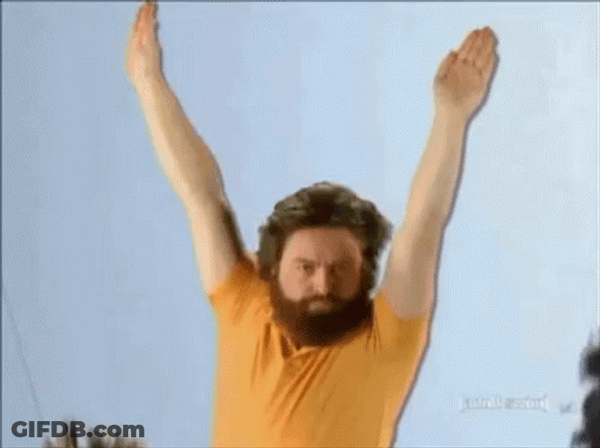 Funny Man Zach Galifianakis Fying GIF