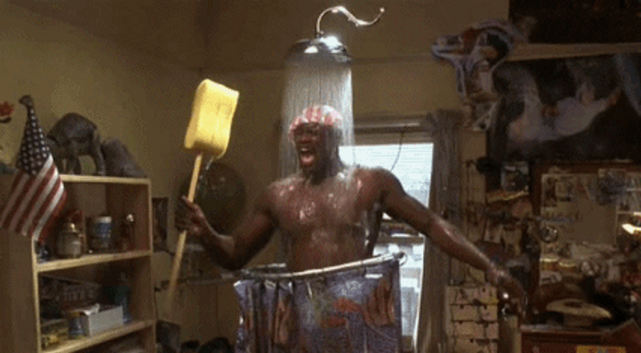 Funny Masculine Guy Shower Bath GIF