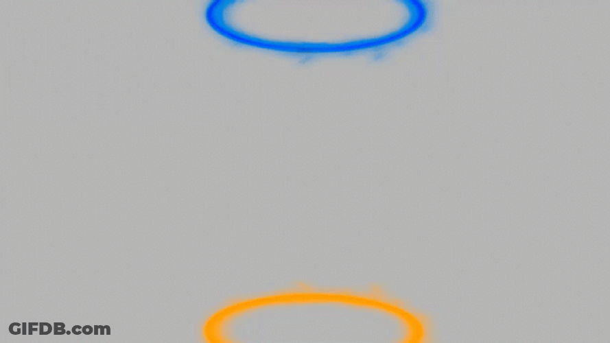 Funny Meme Head Travelling On Portal GIF