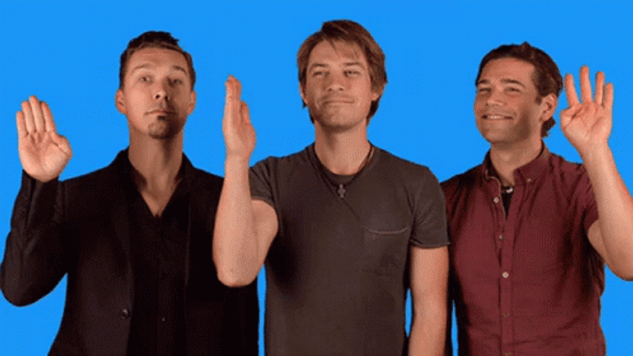 Funny Men Trying Queen Wave GIF