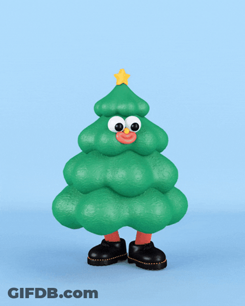 Funny Merry Christmas Bouncing Christmas Tree GIF