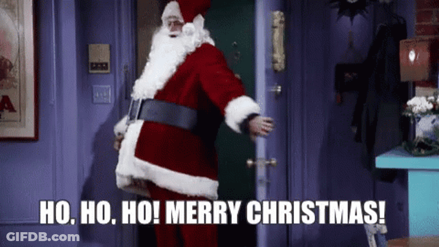 Funny Merry Christmas Santa Coming In GIF