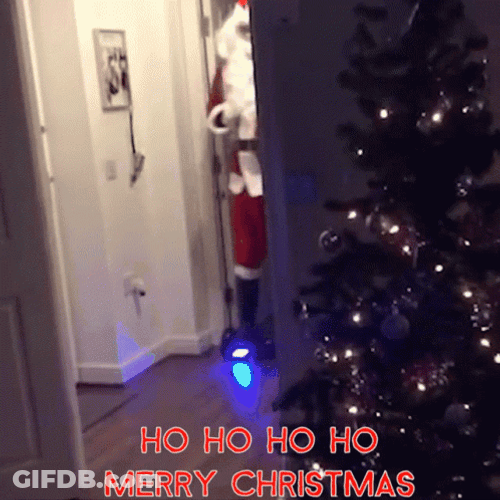 Funny Merry Christmas Santa Hoverboard Fail GIF