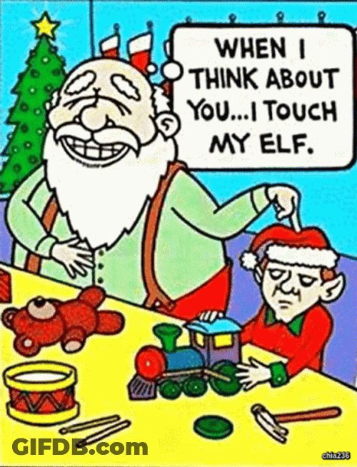 Funny Merry Christmas Touching Elf Meme GIF