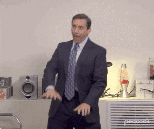 Funny Michael Scott Partying Alone GIF