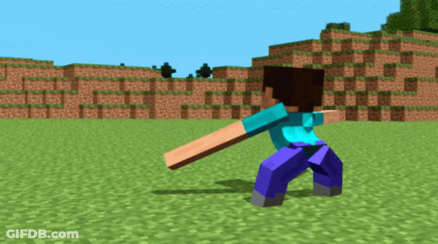 Funny Minecraft Steve Building GIF