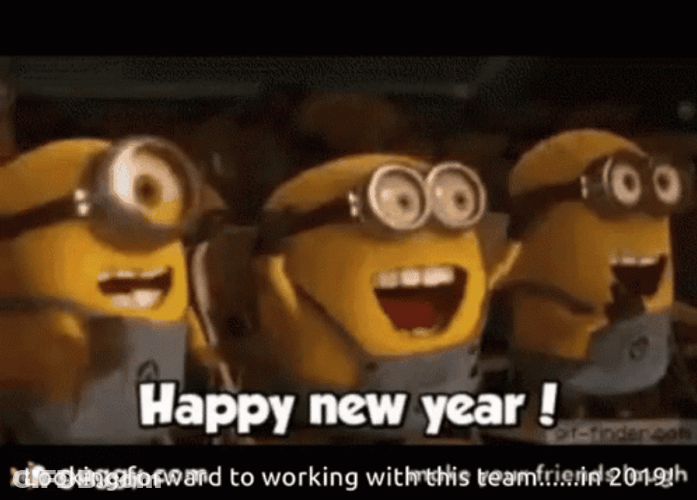 Funny Minions Happy New Year Meme GIF