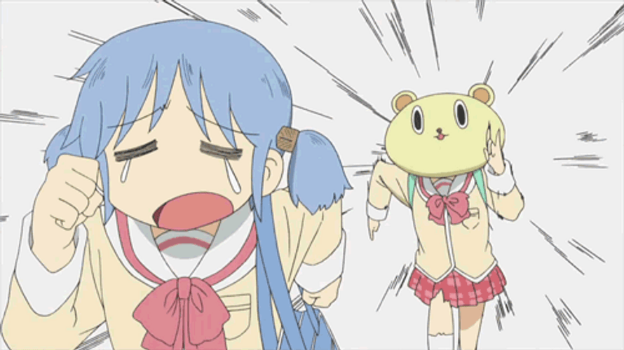 Funny Mio Chasing By Bear Nichijou GIF