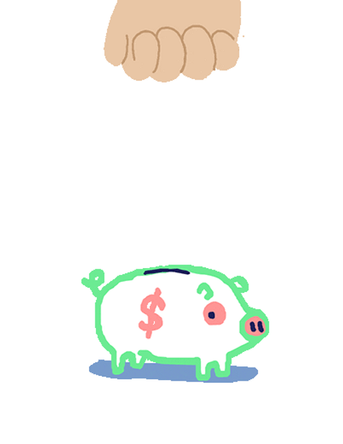 Funny Money In Piggy Bank GIF