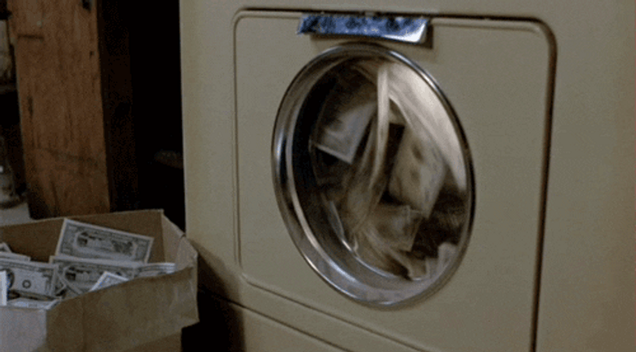 Funny Money In Washing Machine GIF