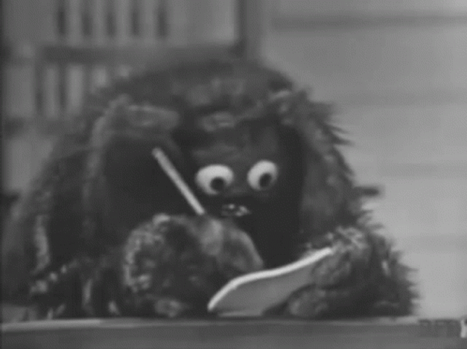 Funny Monster Writing Down GIF