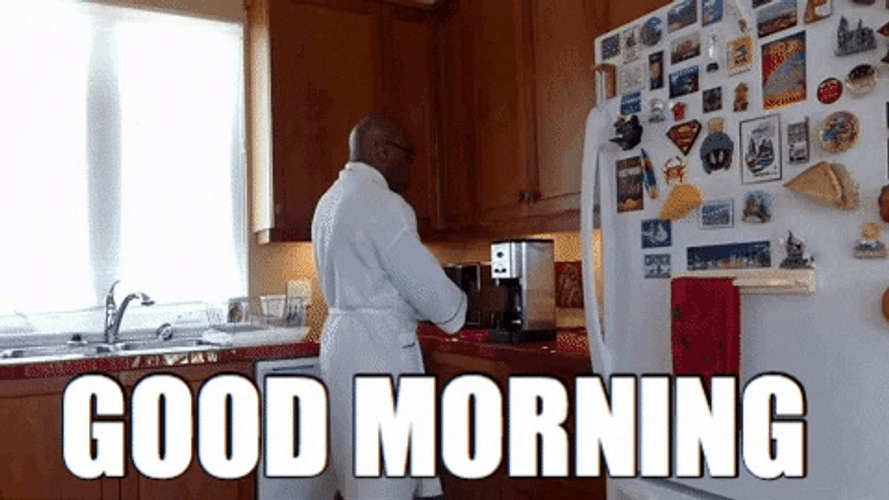 Funny Morning Drinking Giant Coffee GIF